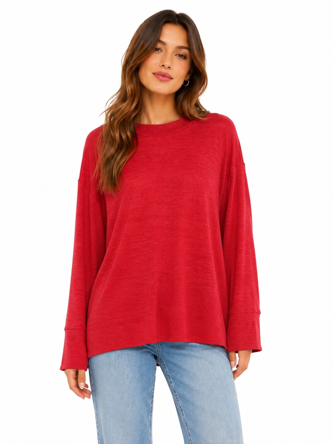 Relaxed Red Lightweight Sweater Nwt